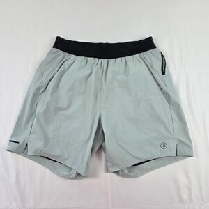 Whoop Shorts Mens Medium Gray 7 Inseam Lined Elastic Waist Running Training